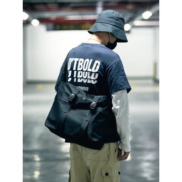 加倫卡大容量托特包斜挎包男ins潮男電腦上課手提包機能風單肩包X