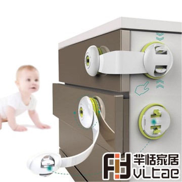 Fit Vitae羋恬家居 高防護雙按鈕嬰兒幼童安全鎖(3入組)