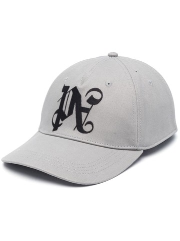 Palm Angels - embroidered-monogram baseball cap - men - Cotton - One Size - Neutrals
