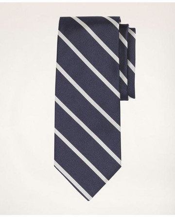 Brooks Brothers Men's Rep Tie | Navy/White | Size Regular