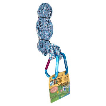 CAPTAIN STAG 鹿牌 掛勾編織袋/UM-1  藍格紋  210cm(含登山扣)