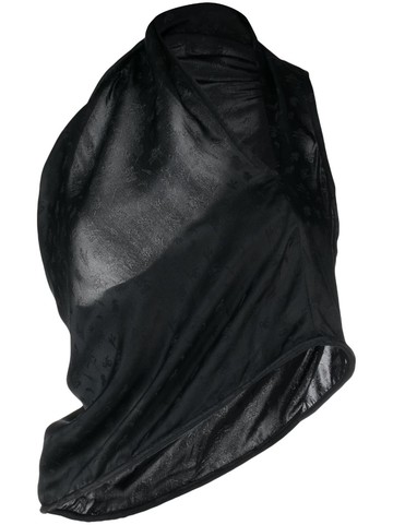 Kiko Kostadinov - one-shoulder asymmetric-hem top - women - Viscose/Silk - 36 - Black