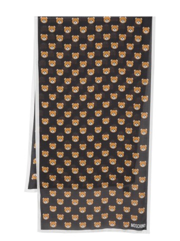 Moschino - Teddy Bear-print scarf - unisex - Modal - One Size - Black