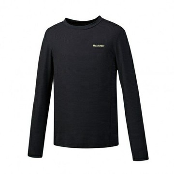 ├登山樂┤台灣MOUNTNEER 山林 男銀纖長袖圓領上衣-黑 41P51-01