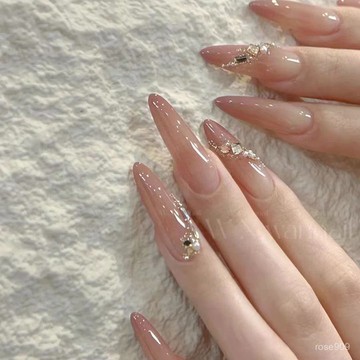 ✨Hannah✨漸變韆金閃鑽 手工甲片 手工美甲片 穿帶甲片 可愛穿戴甲 穿戴甲氣質顯白