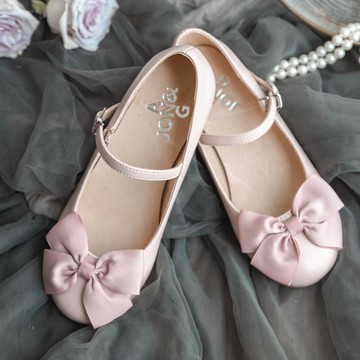 粉色女童瑪麗珍平底圓頭蝴蝶結公主鞋小朋友單鞋四季款