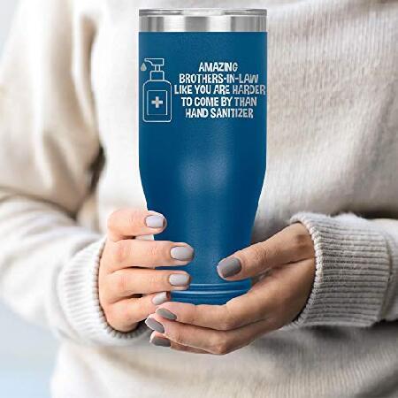 Brother in law Tumbler Pilsner Glass Travel Mug Beer Cup Funny For Birthday Quarantine Social Distancing Brother-In-Law Wedding F-62Z (Blue)