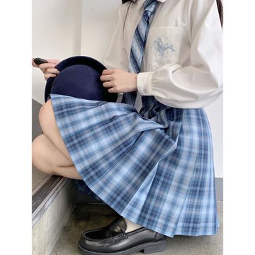 【2件6折】御茶家鯨嶼 原創正品JK格裙 藍色制服短裙 御茶爆款