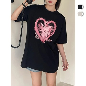 【韓國K.W.】KN3393韓國空運雙色風尚輕膚棉上衣(假兩件/刺繡/印花圓領/V領上衣T恤)