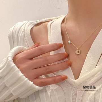 字母項錬女輕奢小眾鎖骨錬精致百搭簡約頸錬【聚物優品】