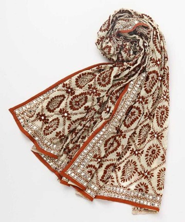 【熱門預購】印度傳統亮片花卉刺繡圍巾(4色)ISDP3703