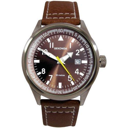 腕時計 セコンダ イギリス 3882 Sekonda Men's Quartz Watch with Analogue Display  andLeather Strap, Br | LINEブランドカタログ