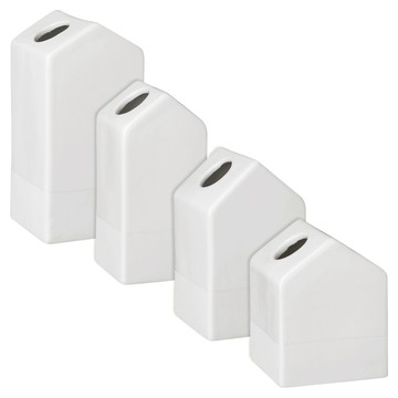 rader 白瓷花器4件組  小屋 白瓷  4.3 x 4.3 x 8.5cm 瓶口 1.6cm