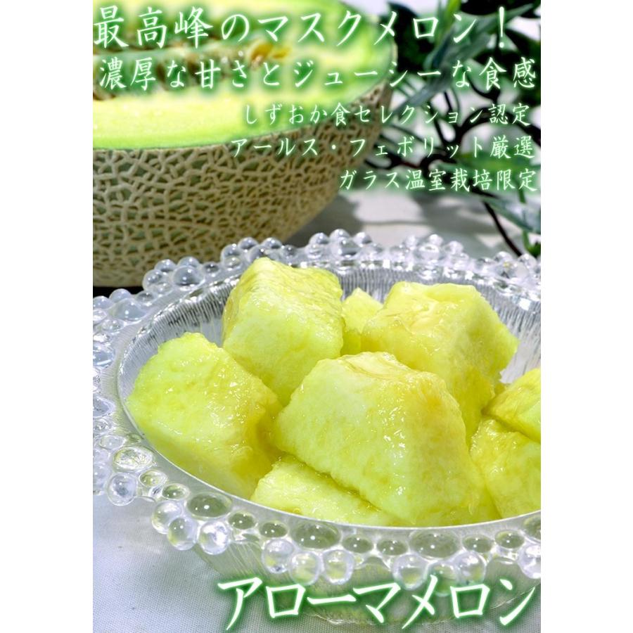 アローマメロン 約1.2〜1.5kg 1玉 静岡県産 最高峰のマスクメロン！しずおか食セレクション認定品