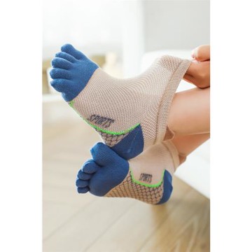 兒童五指襪純棉夏季薄款網眼男童運動五趾短襪小孩透氣女童分趾襪