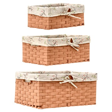 dayneeds 日需百備 植村布藝編織收納籃3件組 SBI-YDF01RBE  30 x 20 x 15cm + 35 x 25 x 17cm + 40 x 30 x 20cm  米色  1組