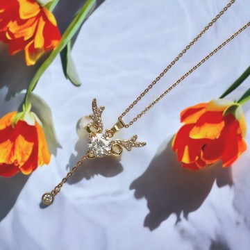 Giftest 不鏽鋼 / 一鹿相伴 基督教鹿項鍊聖經N88