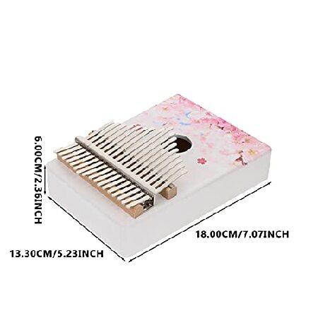 Kalimba with Case Tuner Cherry Blossoms Thumb Piano Wooden Thumb Piano Portable Musical Instrument Gift for Kids Piano Beginner Learner