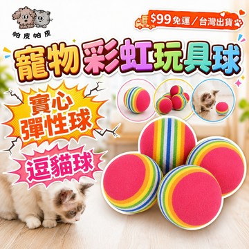 台灣出貨! 超Q彩虹球 EVA彩虹球 貓咪玩具球 小貓小狗球玩具 逗貓球 TX3