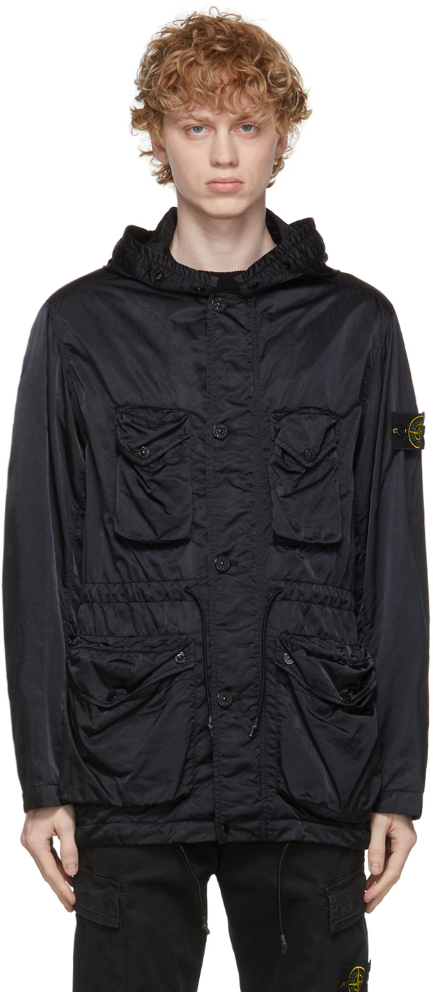 Stone Island 黑色Nylon Raso-TC 夹克推薦| SSENSE GLOBAL | LINE購物