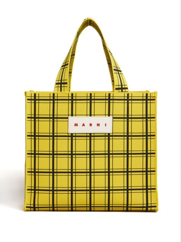 Marni - check-pattern tote bag - men - Polyester - One Size - Yellow