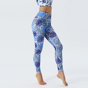 【ALLK 歐楷】促銷 印花韻律瑜珈褲 圖片色(尺寸L-XL/中大尺碼/運動/健身)