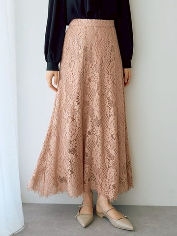 氣質蕾絲扇貝邊下襬魚尾裙(07000894900) - YECCA VECCA