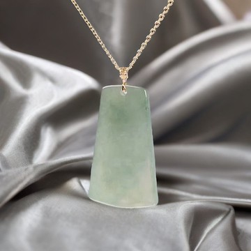 【願‧無事】冰綠無事牌吊飾18K墜頭 | 天然緬甸A貨翡翠 | 送禮