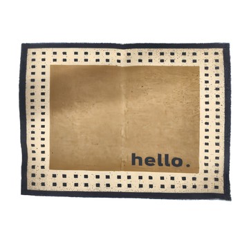 法式絲圈戶外刮泥地墊 防滑耐磨 好清洗 自由裁剪  80 x 50cm  Hello 棕色 + 米白色 + 黑色  1個