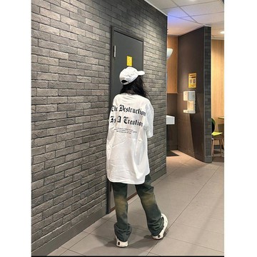 🐻胖MM40-175公斤大碼純棉半短袖t恤男女夏季新款爆款上衣外穿寬鬆ins