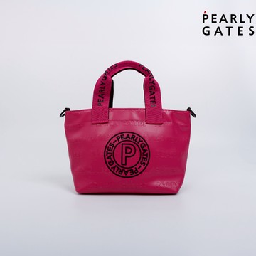 【ṔEARLY GATES】桃紅色微光澤表面LOGO壓紋附肩背帶手提肩背包 JGTS81004