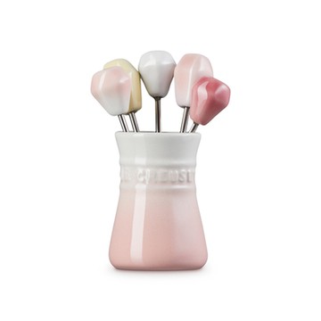 Le Creuset 童話派對系列 餐叉組 5入 雪花白/奶油黃/貝殼粉/薔薇粉/淡粉紅