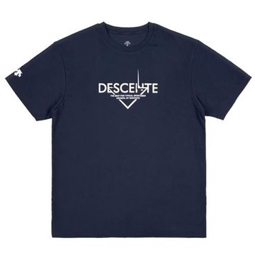 Descente 迪桑特 短袖上衣 男裝 女裝 純棉 藍【運動世界】SQ123UTS38-DNVY