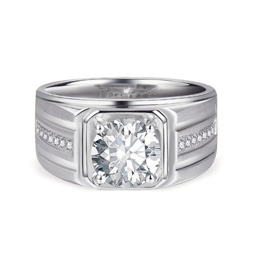 隔日到貨 歐美 麥克阿瑟 2克拉 莫桑鑽 戒指 八心八箭 鍍白K 戒指 可調式戒圍 不退色A435