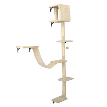 iCat 寵喵樂 懸掛式觀景貓跳台 MT17-M 30*20*190CM 木質  米色  1個