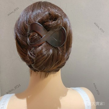 🎇免運特價✨小衆韓國8字形幾何盤髮橫夾磨砂後腦勺抓夾氣質優雅髮卡複古髮飾#免運