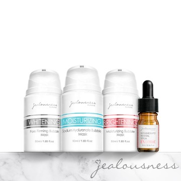 毛孔淨化體驗組（灰熊厲害瞬白泡泡面膜50ml+杜鵑花酸白CC泡泡面膜50ml+玻尿酸活氧泡泡面膜50ml+贈 液態三重酸煥膚精華5ml）