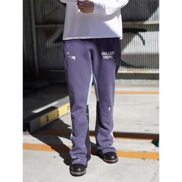 Gallery Dept Drive美式高街潑墨拼接抽繩衛褲休閑微喇長褲子男潮