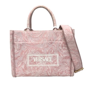 versace粉色刺繡托特包