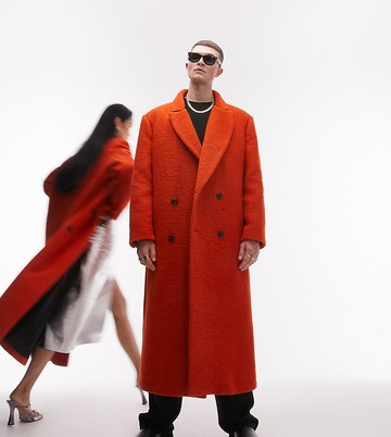 TSTM Unisex Premium Limited Edition colourblock overcoat in orange