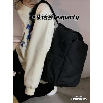 韓國ins簡約純色書包女 高中學生初中生大容量日系雙肩包電腦背包