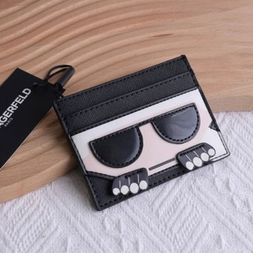KARL LAGERFELD卡爾公仔輕巧隨身卡片夾(黑)