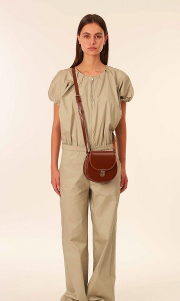 EDEN 焦糖色 馬鞍肩背小包