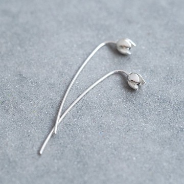 雪花蓮鉤形耳针925銀