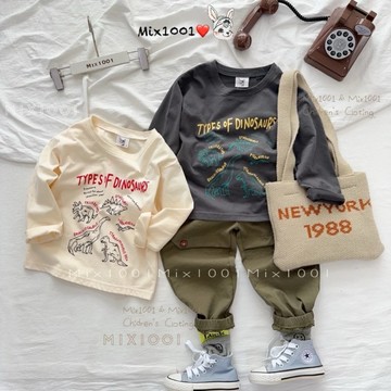 🌈✨mix1001 恐龍百科大集合印圖上衣✨兒童恐龍世界印圖上衣 5-17