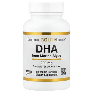 California Gold Nutrition, 海藻 DHA，素食 Omega，200 毫克，60 粒素食軟膠囊