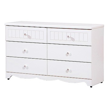 AS DESIGN雅司家具-桑妮白色六斗櫃-121*40*75cm