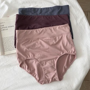 外貿磨毛裸感內褲~炒柔舒適中高腰女士內褲大碼包臀無感三角褲