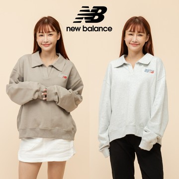 【New Balance】 NB 半開襟長袖上衣_女性_奶茶/淺灰色_WT51513ADS/WT51513AHH