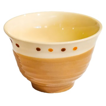 美濃燒 佐和陶瓷 4深井 -日本製 寬12.5cm 高8cm 容量370mL 陶瓷碗  1個  白棕點紋